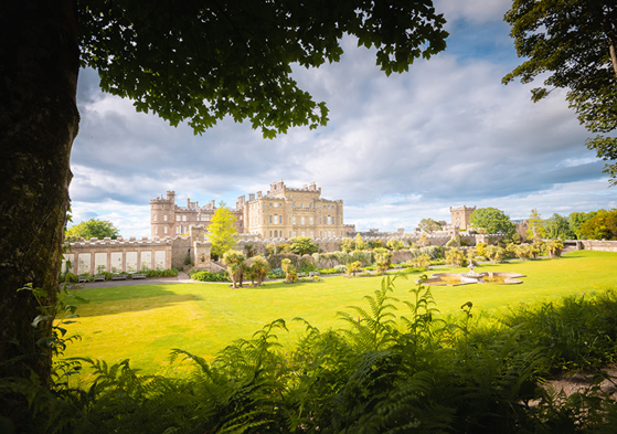 View of the stunning Culzean Castle and its surrounding greenery